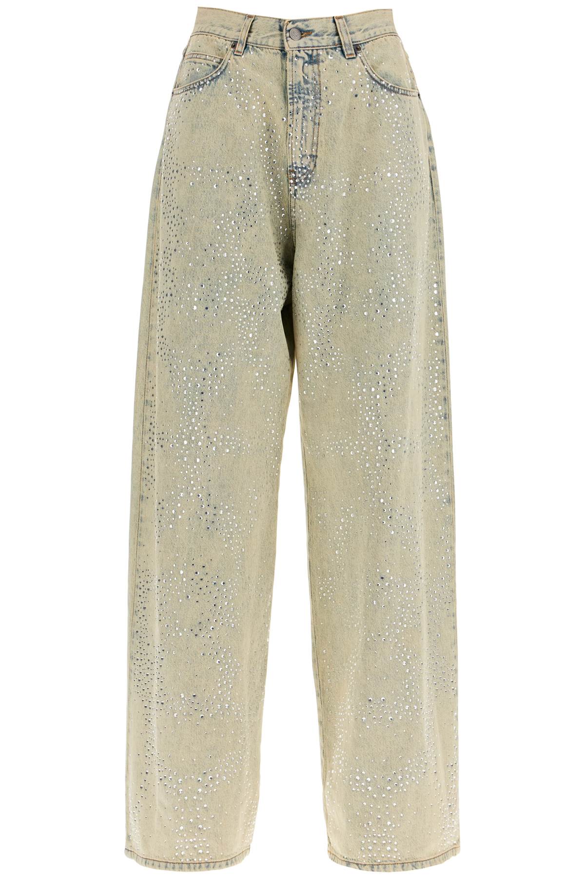 Giuseppe Di Morabito wide leg jeans with rhinestones