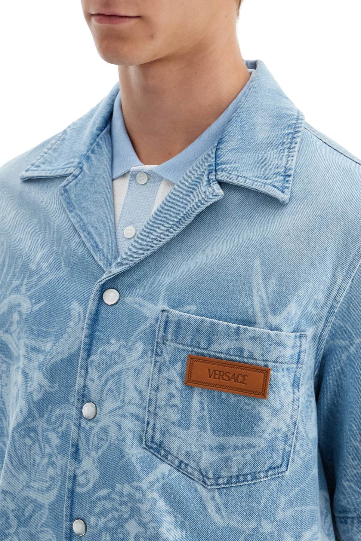 Versace barocco sea denim shirt