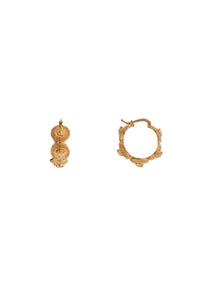 Versace geometric metal hoop earrings tribute gold