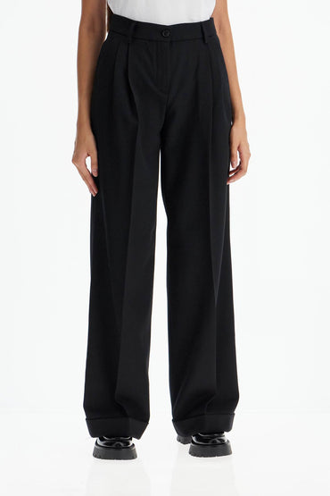 Pinko twill wide-leg trousers in pal