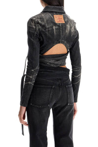 Y Project denim jacket with criss-cross belt