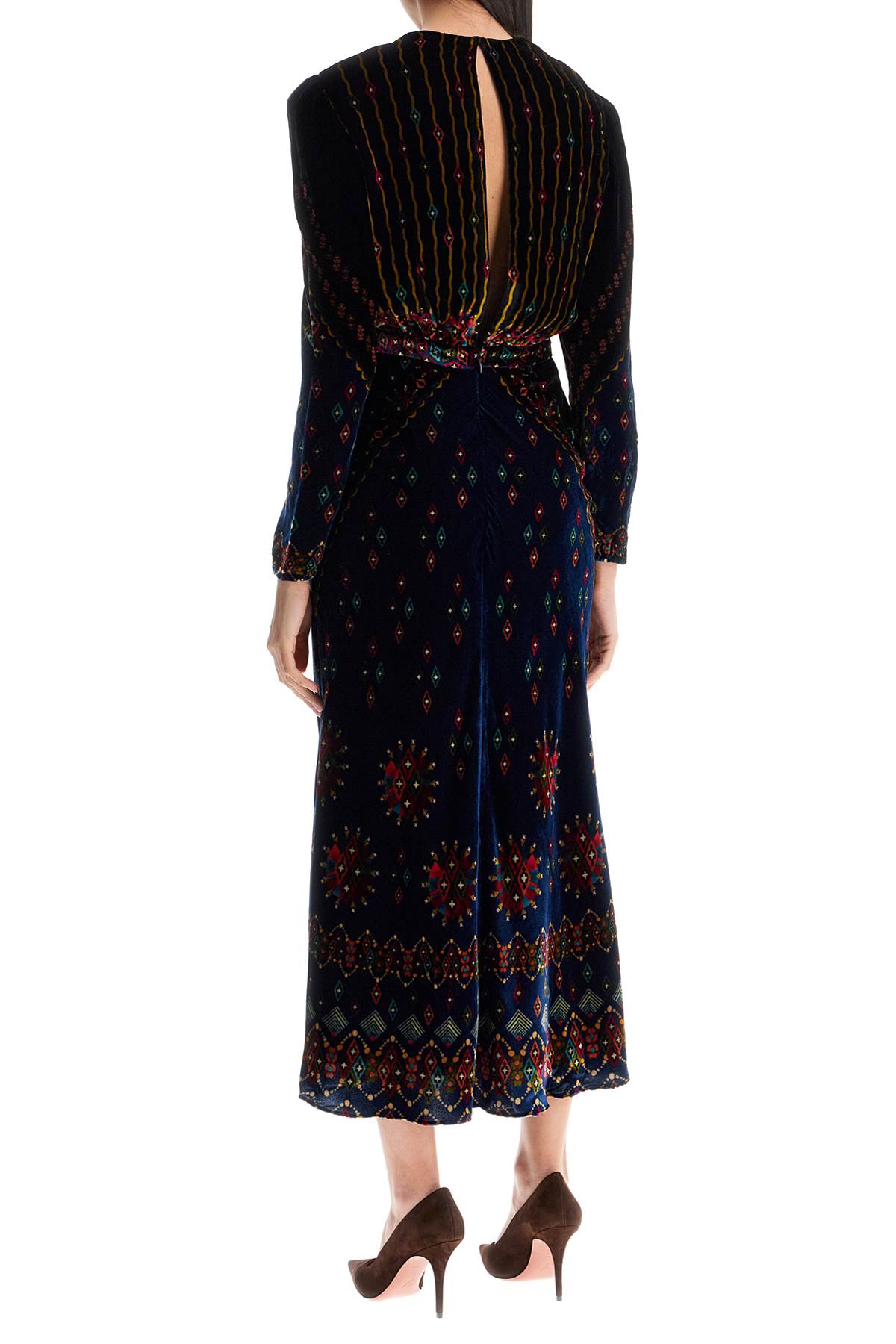 Saloni "printed velvet claudia dress for