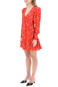 Rotate floral printed satin mini dress