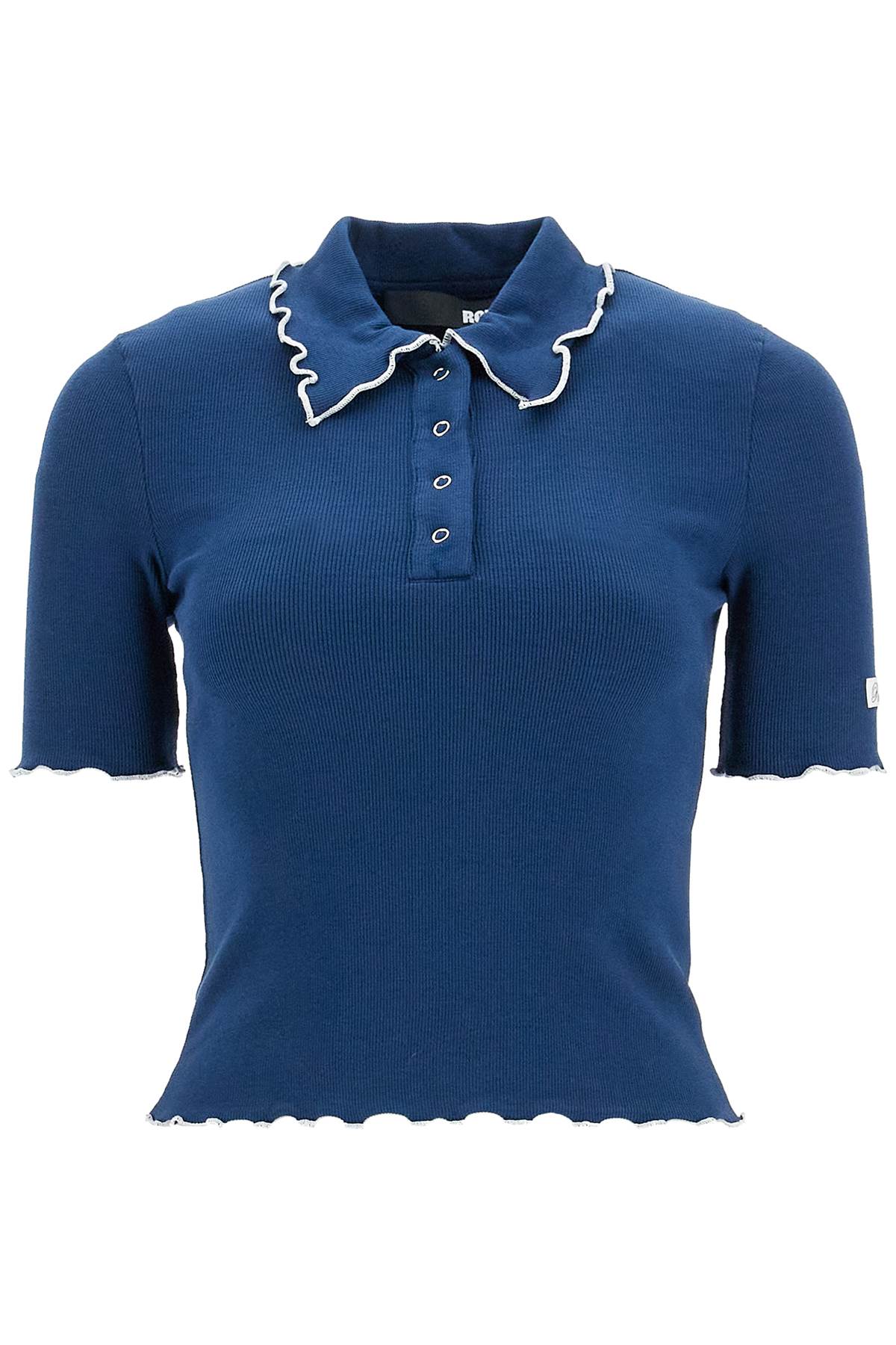 Rotate fitted polo shirt with contrasting hems