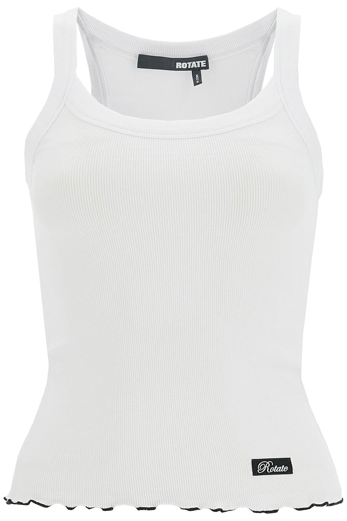 Rotate ribbed tank top with logo label