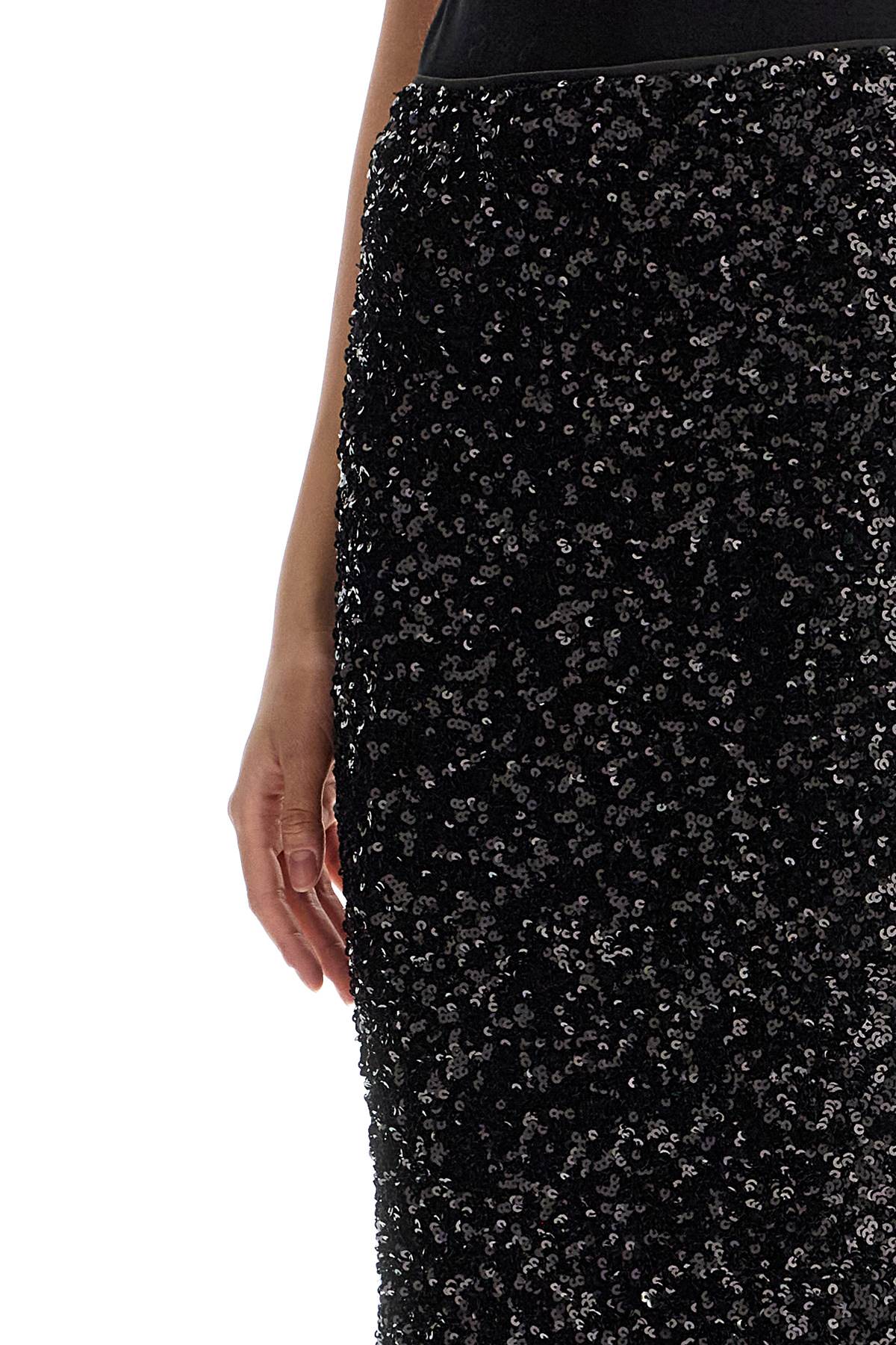 Rotate midi sequin skirt in