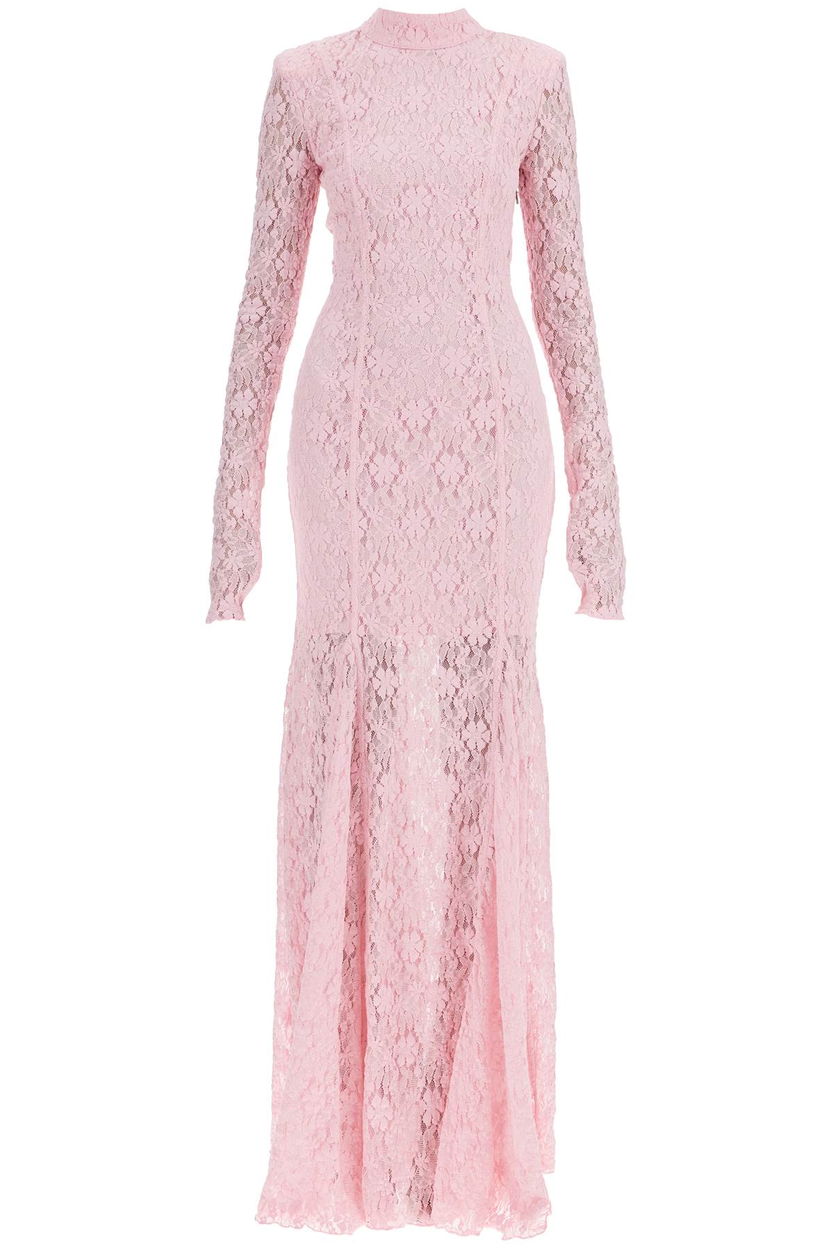 Rotate long pink lace dress with open back for special occasions