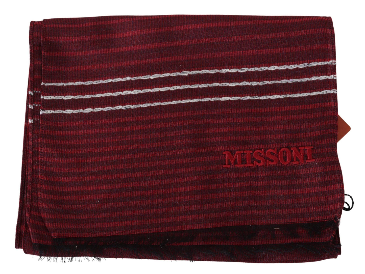 Missoni Elegant Wool Silk Blend Striped Scarf