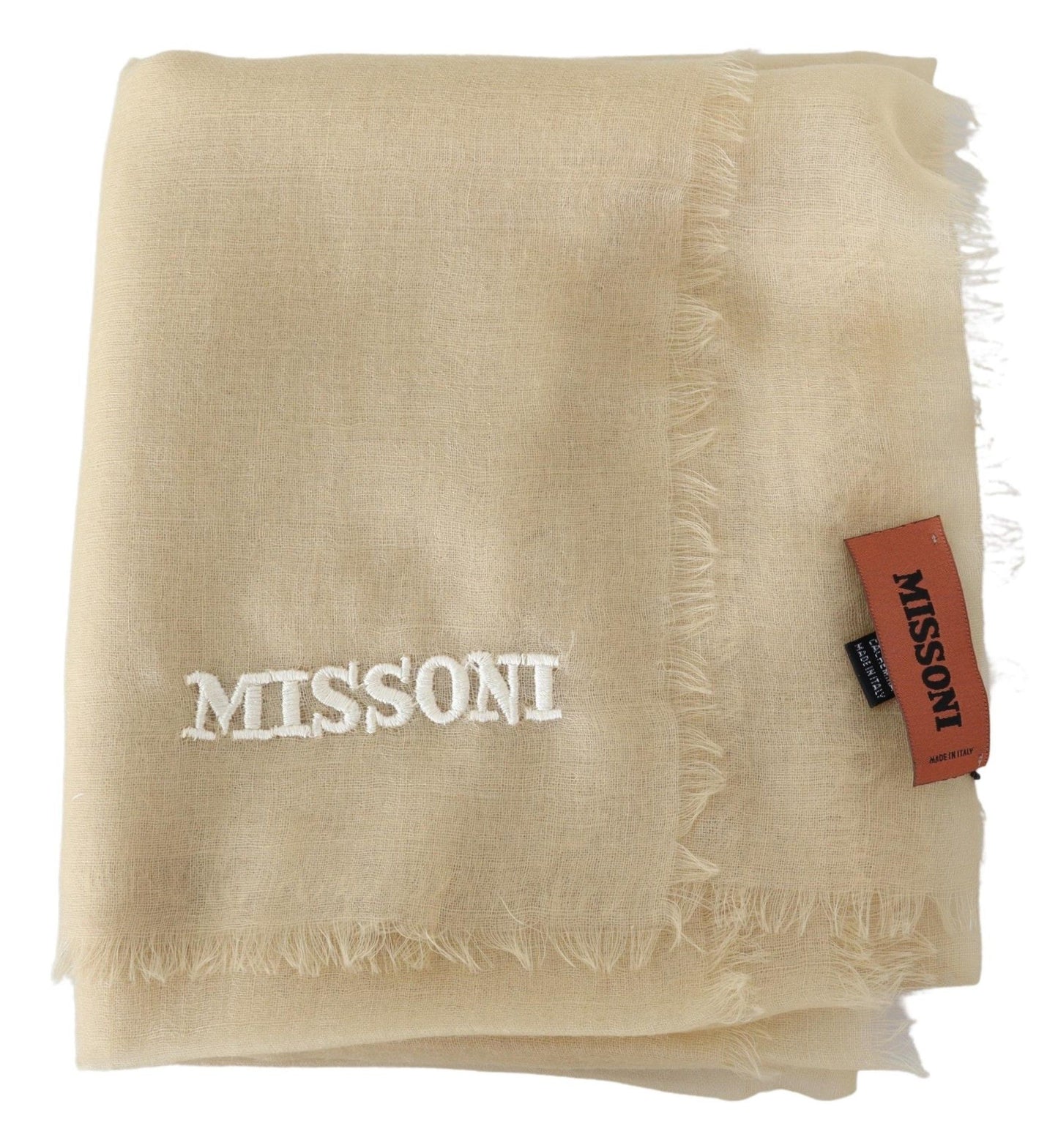 Missoni Elegant Cashmere Scarf in Beige