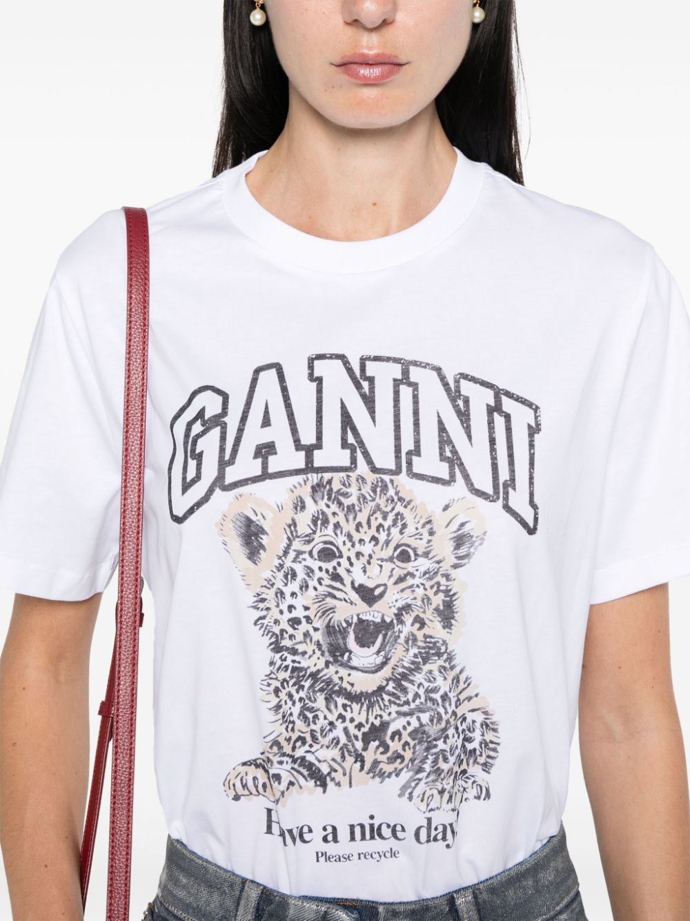 GANNI T-shirts and Polos White