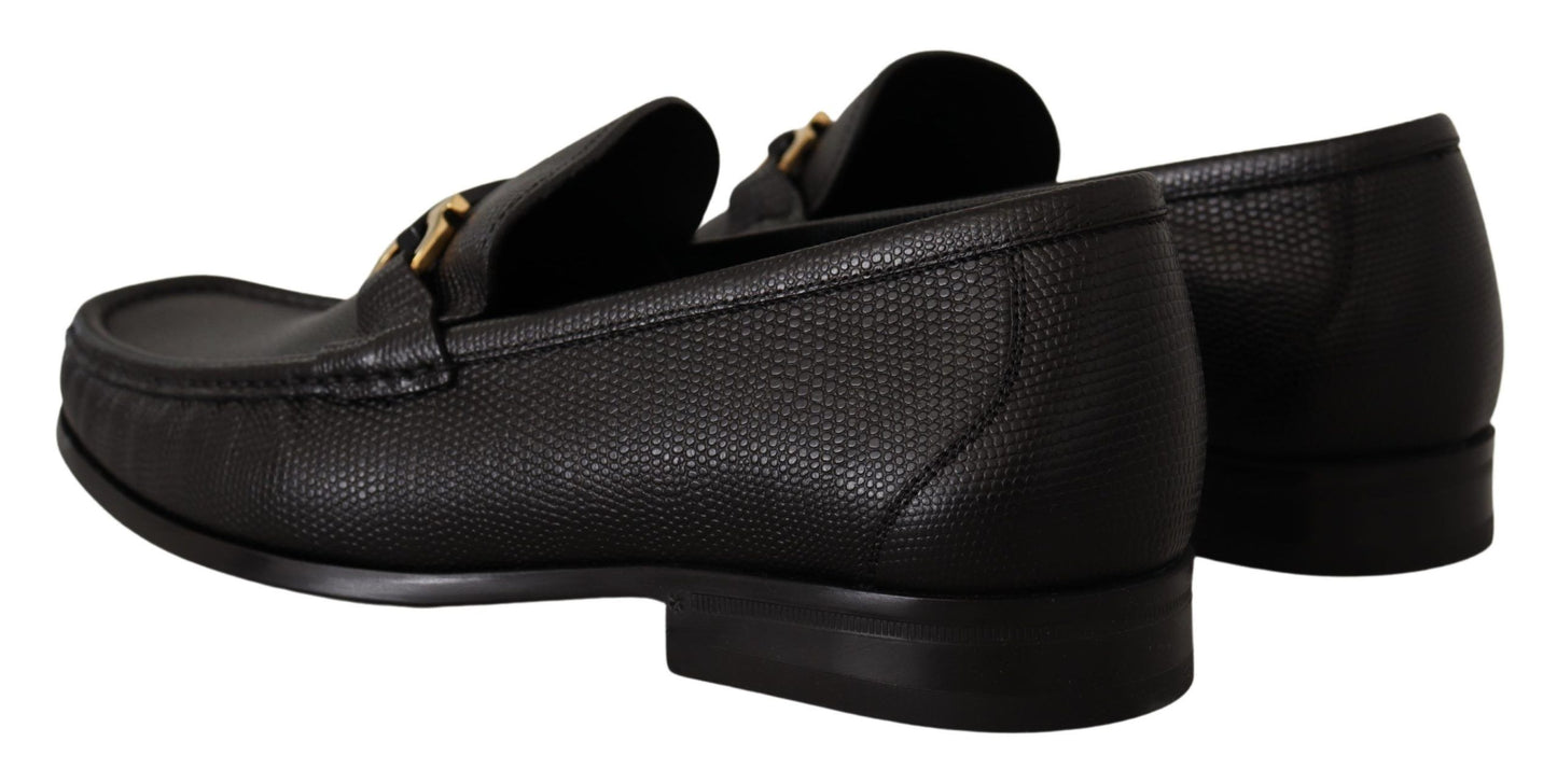 Salvatore Ferragamo Elegant Black Calf Leather Loafers