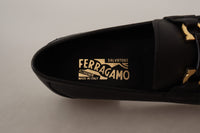 Salvatore Ferragamo Elegant Black Calf Leather Loafers