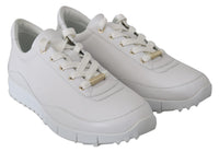 Jimmy Choo Elegant White Leather Sneakers