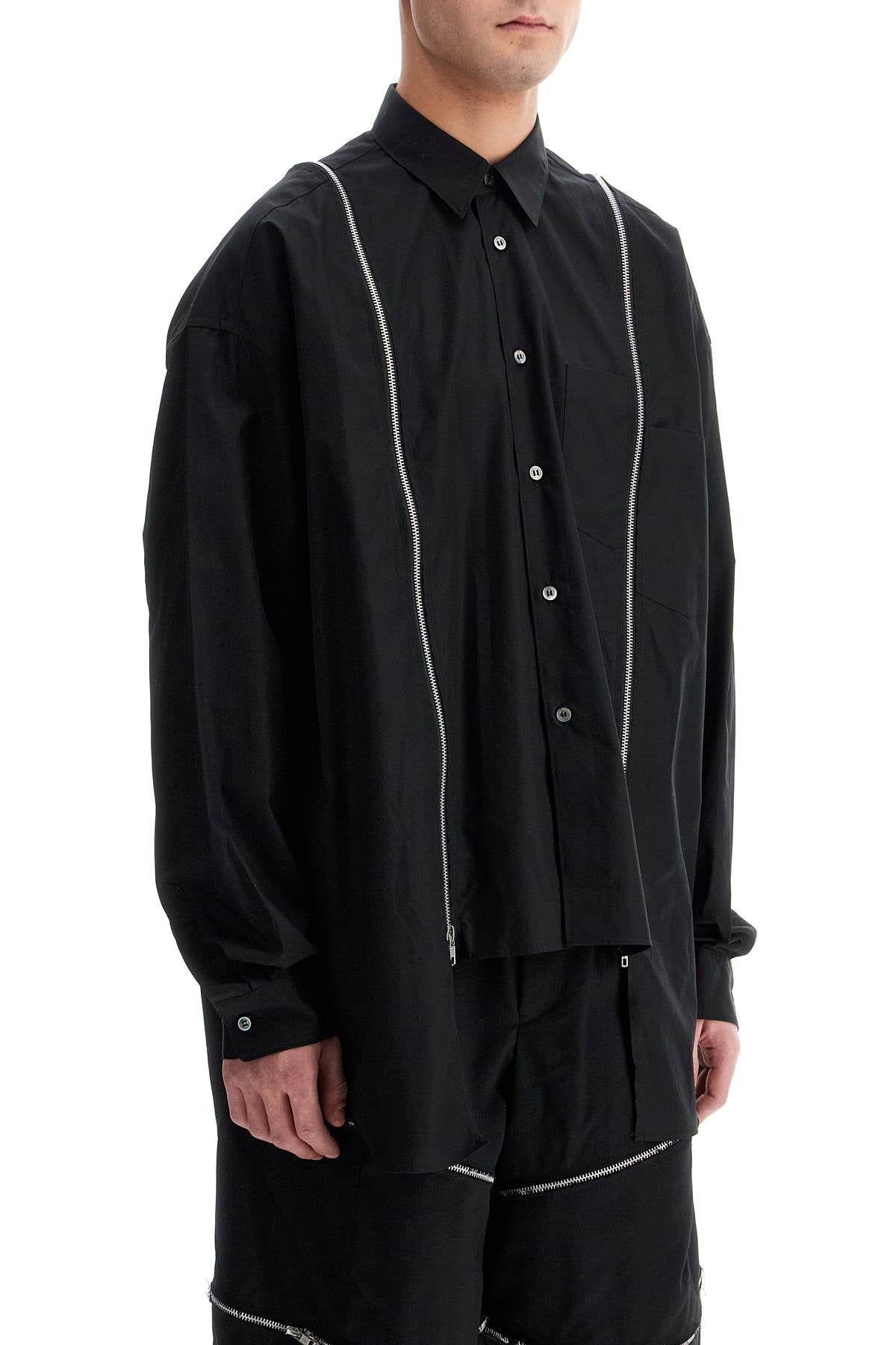 COMME DES GARCONS BLACK "shirt with functional zip