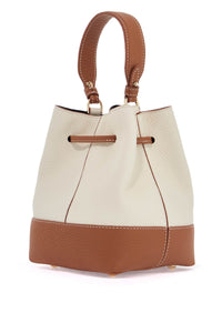 Strathberry beige calfskin bag with short handle and shoulder strap