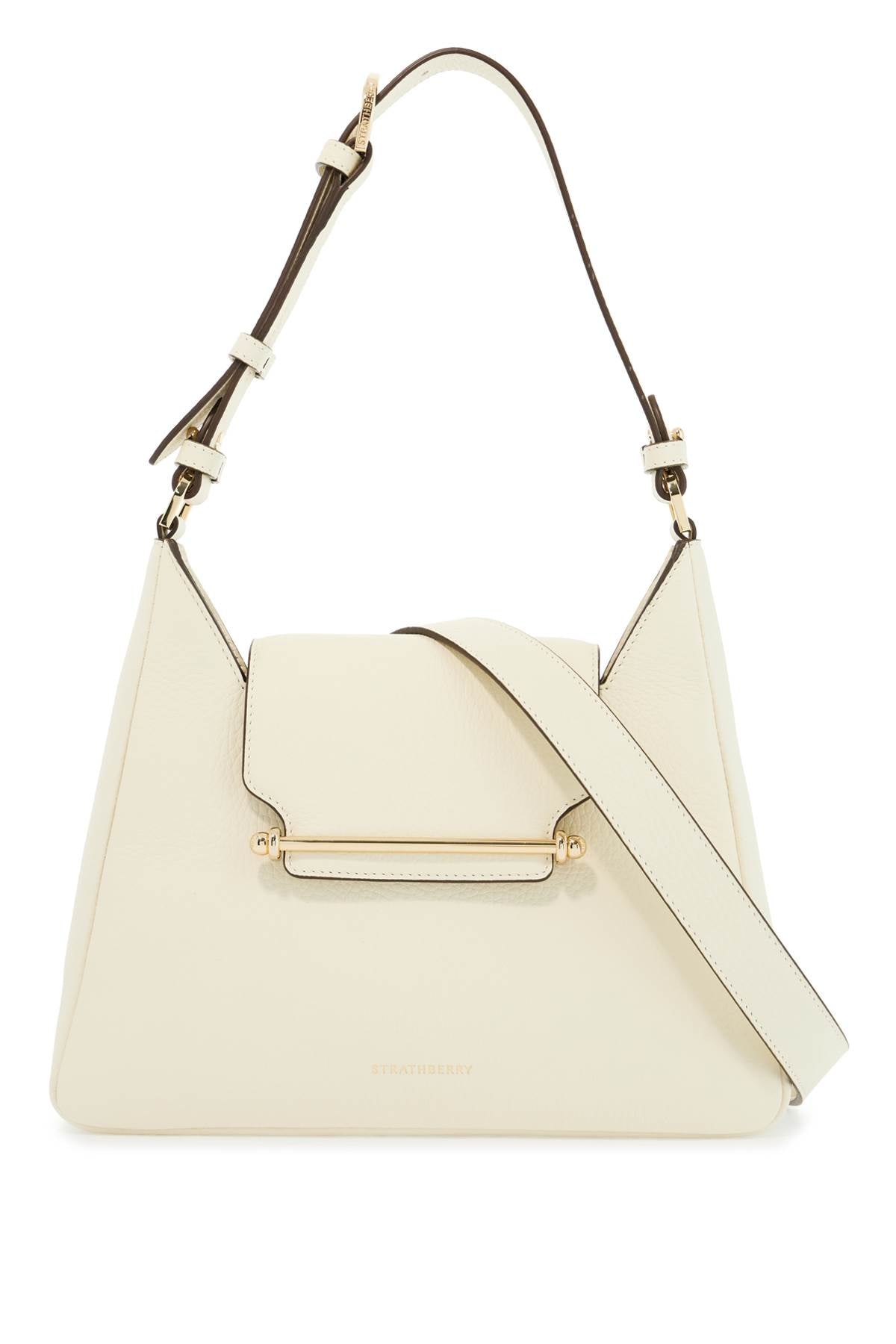 Strathberry structured vanilla calfskin crossbody bag with clean lines