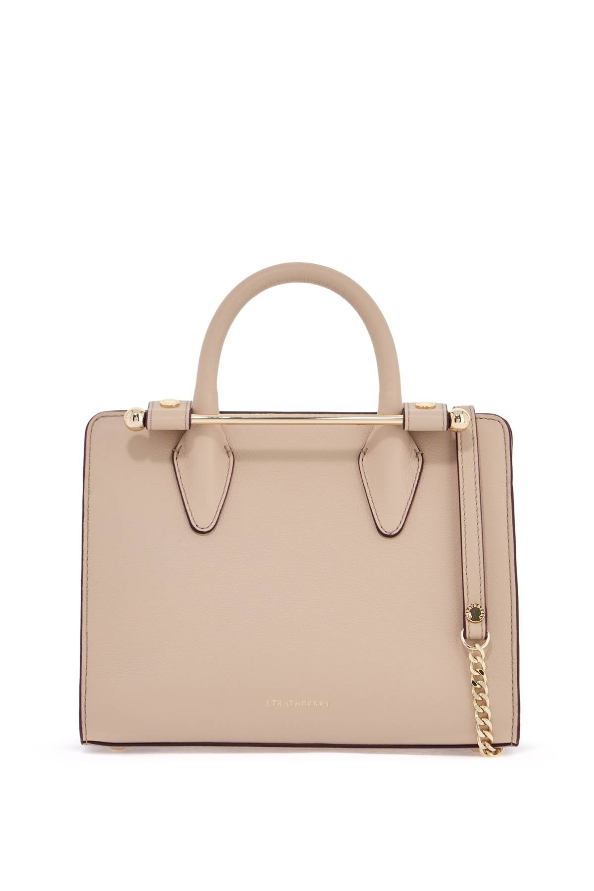 Strathberry mini handbag in neutral calfskin with magnetic closure