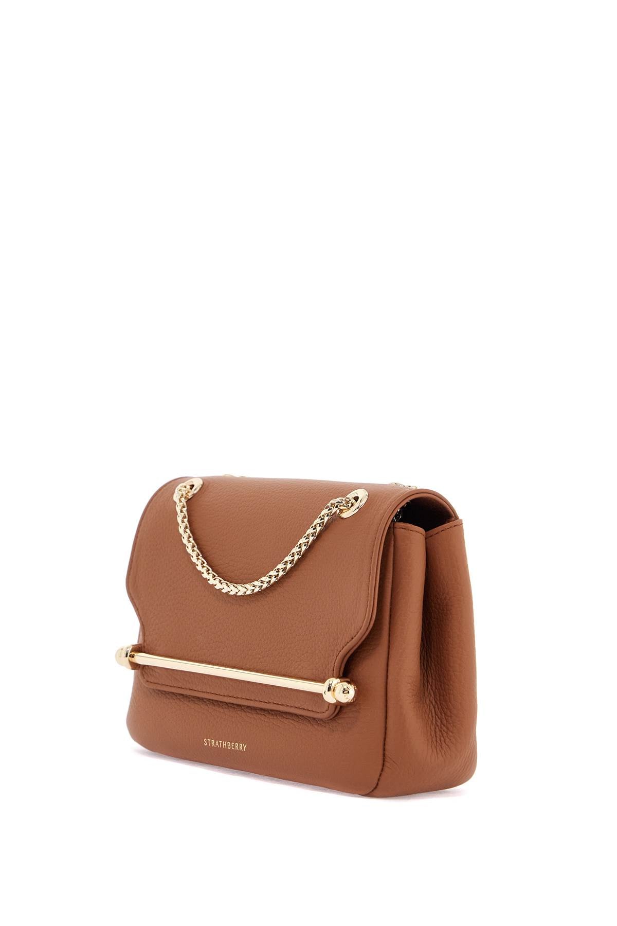 Strathberry brown calfskin mini shoulder and crossbody bag