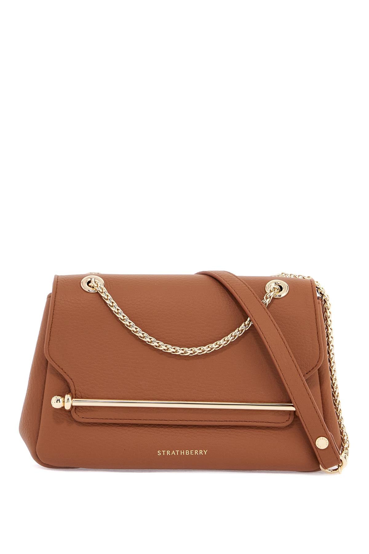 Strathberry brown calfskin mini shoulder and crossbody bag