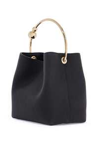 Strathberry black calfskin bag with golden circular handle