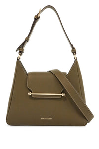 Strathberry khaki leather hobo bag with adjustable strap