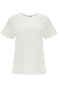 Toteme off-white organic cotton t-shirt with curved seams