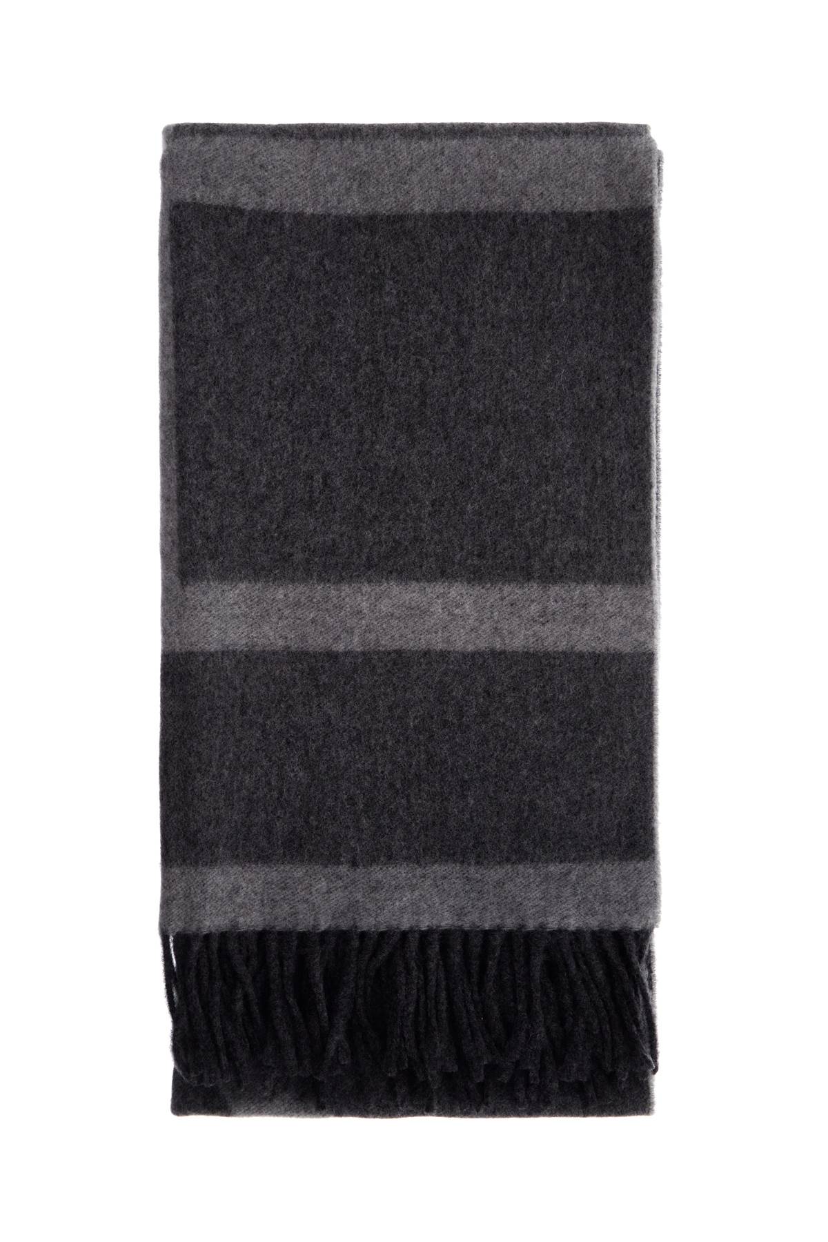 Toteme gray monogram jacquard scarf in rws virgin wool