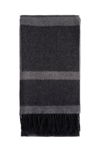 Toteme gray monogram jacquard scarf in rws virgin wool