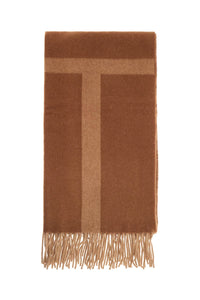 Toteme camel wool jacquard monogram scarf made in italy