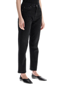 Toteme faded black organic cotton jeans with twisted seams