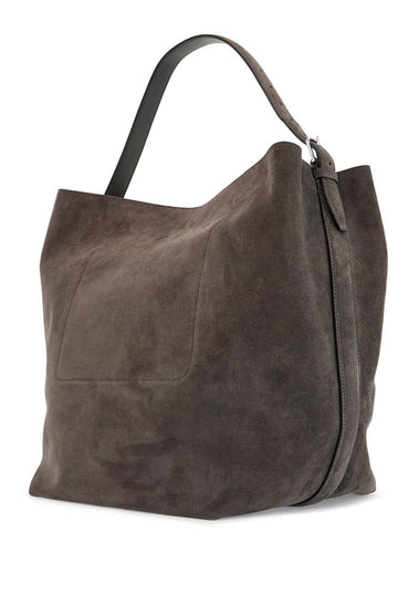 Toteme granite suede leather tote bag with adjustable handle