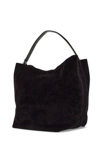 Toteme dark brown suede leather tote bag with belt