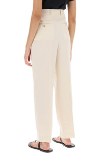 Toteme double-pleated viscose trousers