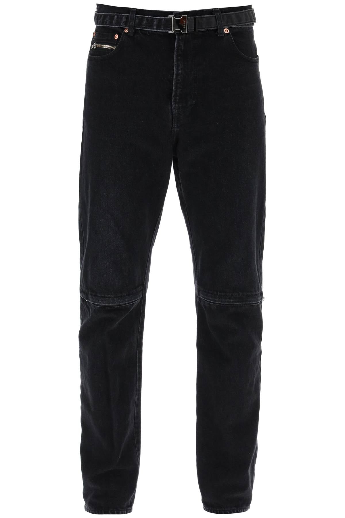 Sacai slim jeans with belt