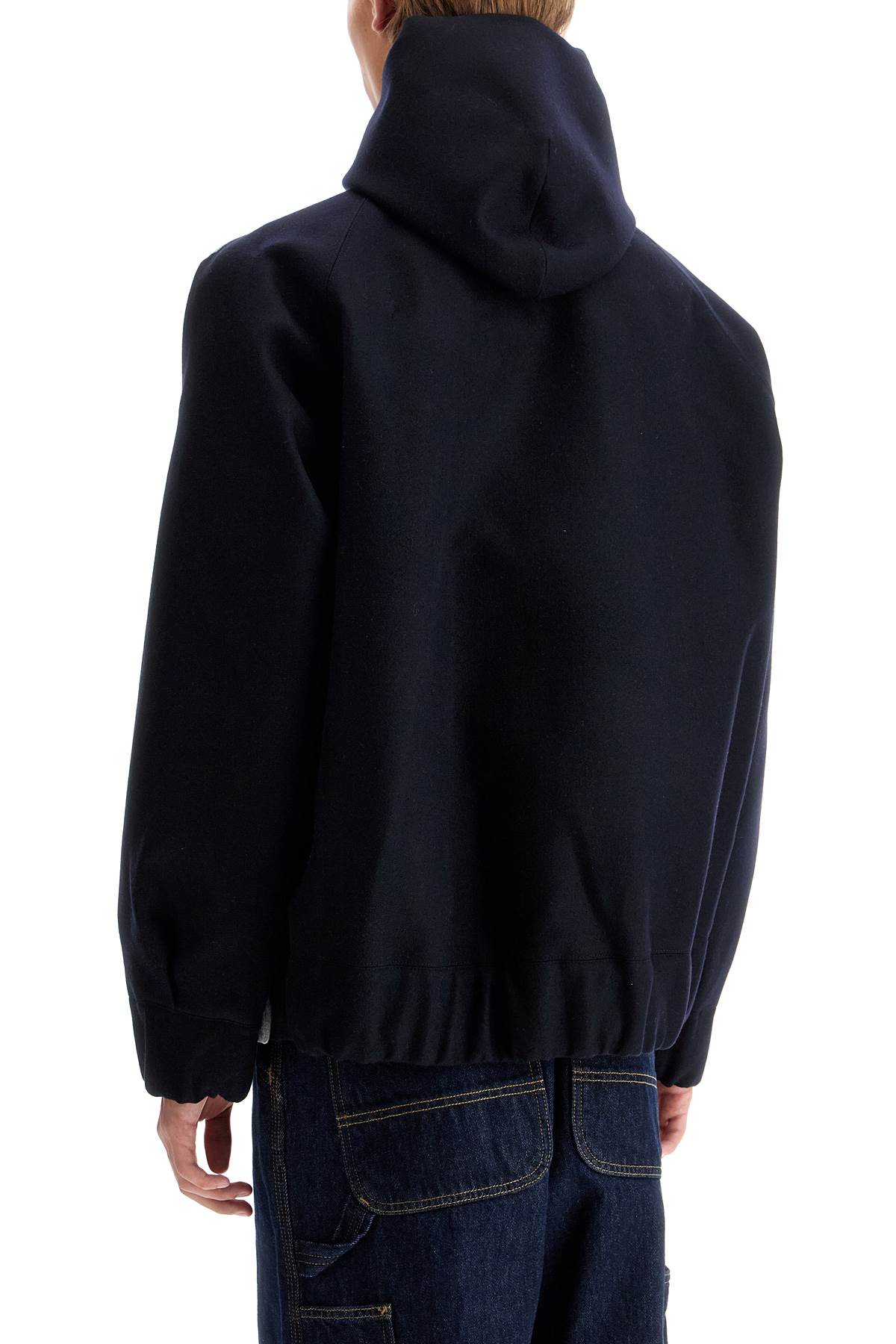 Sacai bicolor sweatshirt with zip and hood