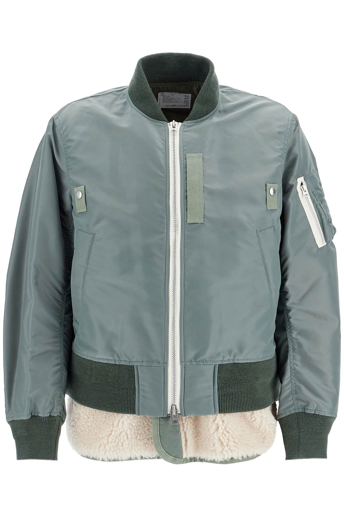 Sacai layered hybrid bomber jacket