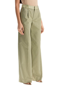 Christopher Esber wide leg green linseed cotton trousers