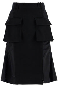 Sacai 'hybrid nylon and wool skirt'