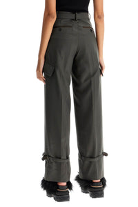 Sacai cargo wool blend trousers for men.