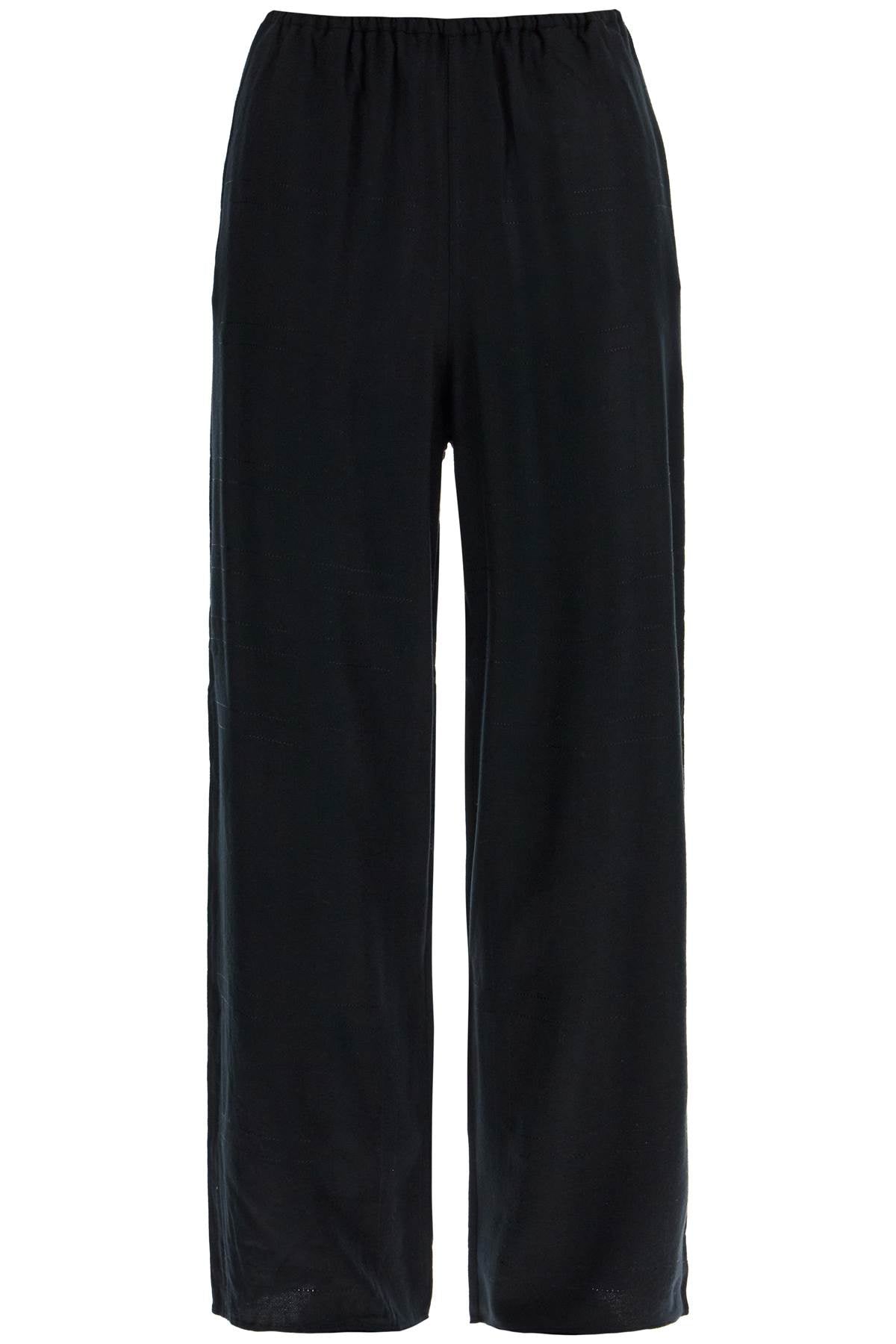 Toteme black high-waisted loose modal pants