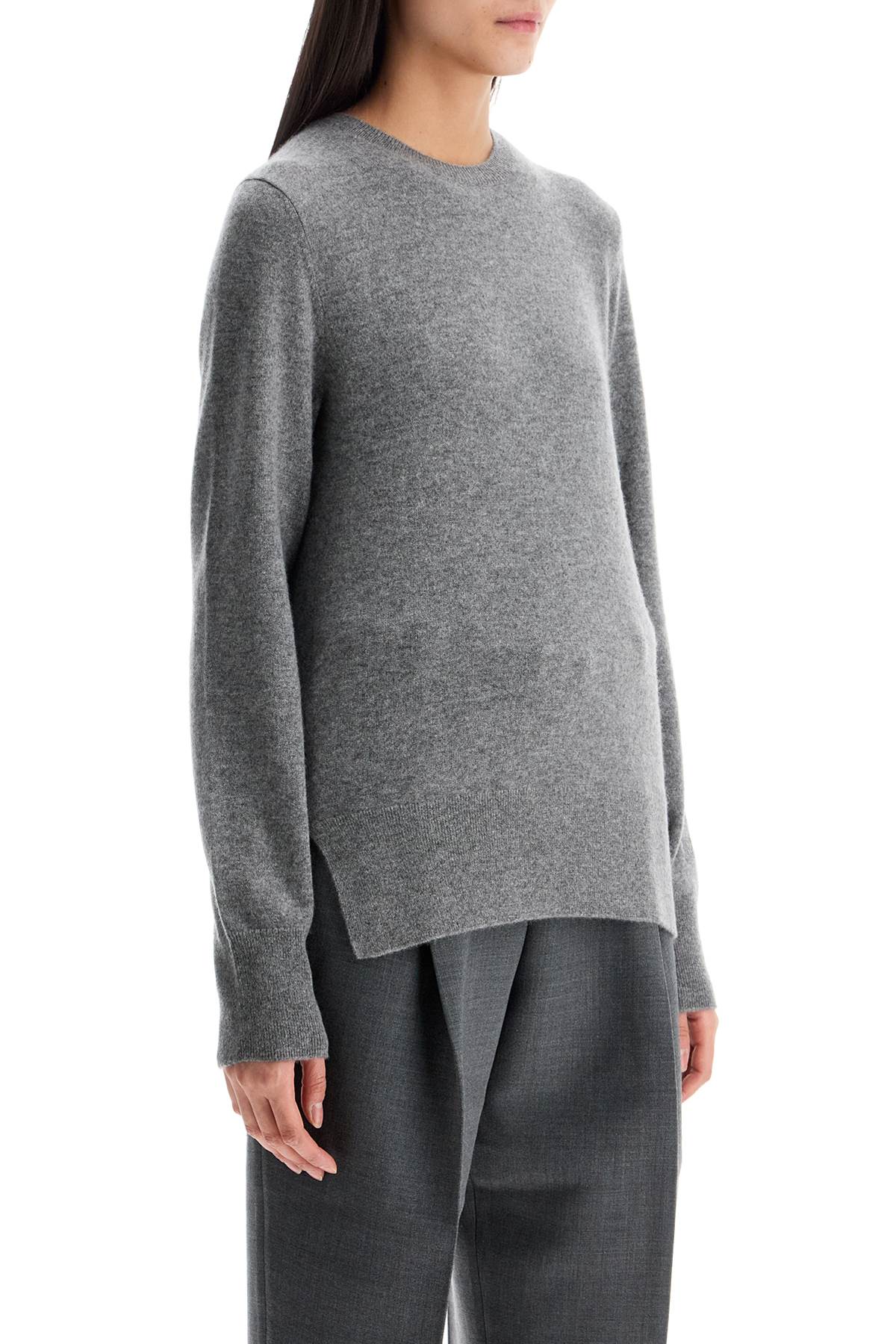 Toteme asymmetrical grey mélange cashmere sweater