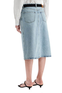 Toteme denim midi skirt in seven