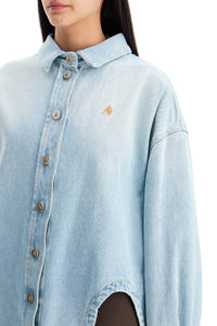 The Attico denim overshirt with slit detail