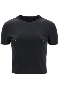 Mugler cropped t-shirt with piercing