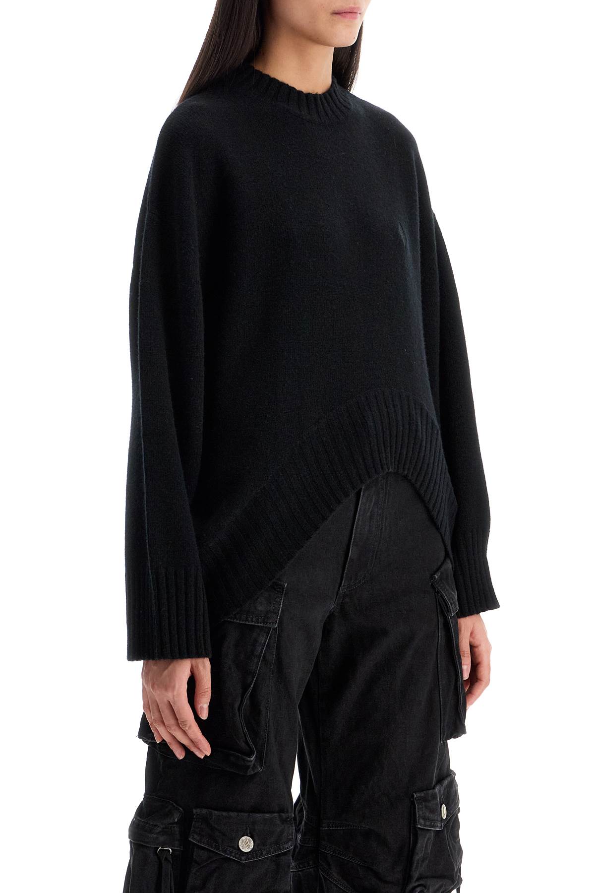 The Attico asymmetric wool and cashmere pullover