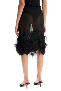 The Attico midi skirt with feathers.