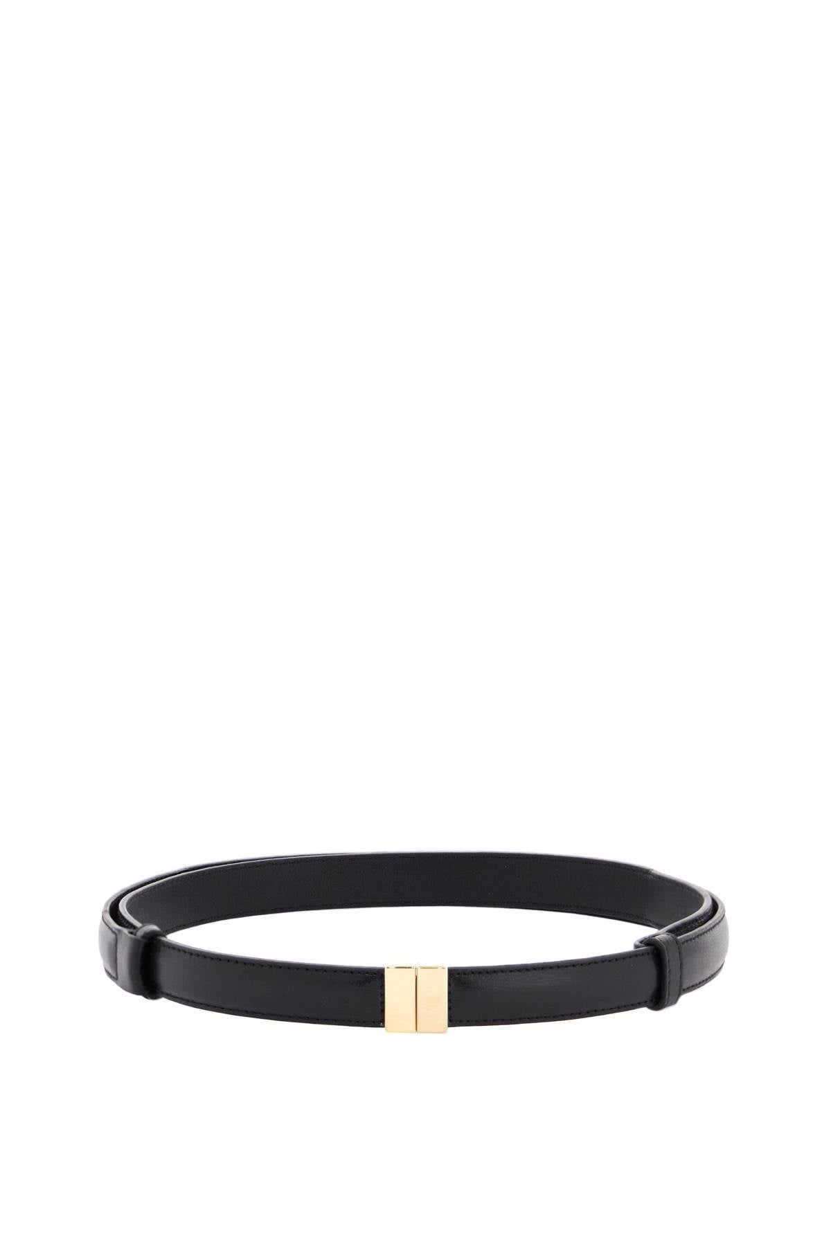 Toteme black calfskin belt with sliding closure