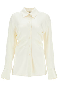 Toteme slouchy long sleeve shirt macadamia