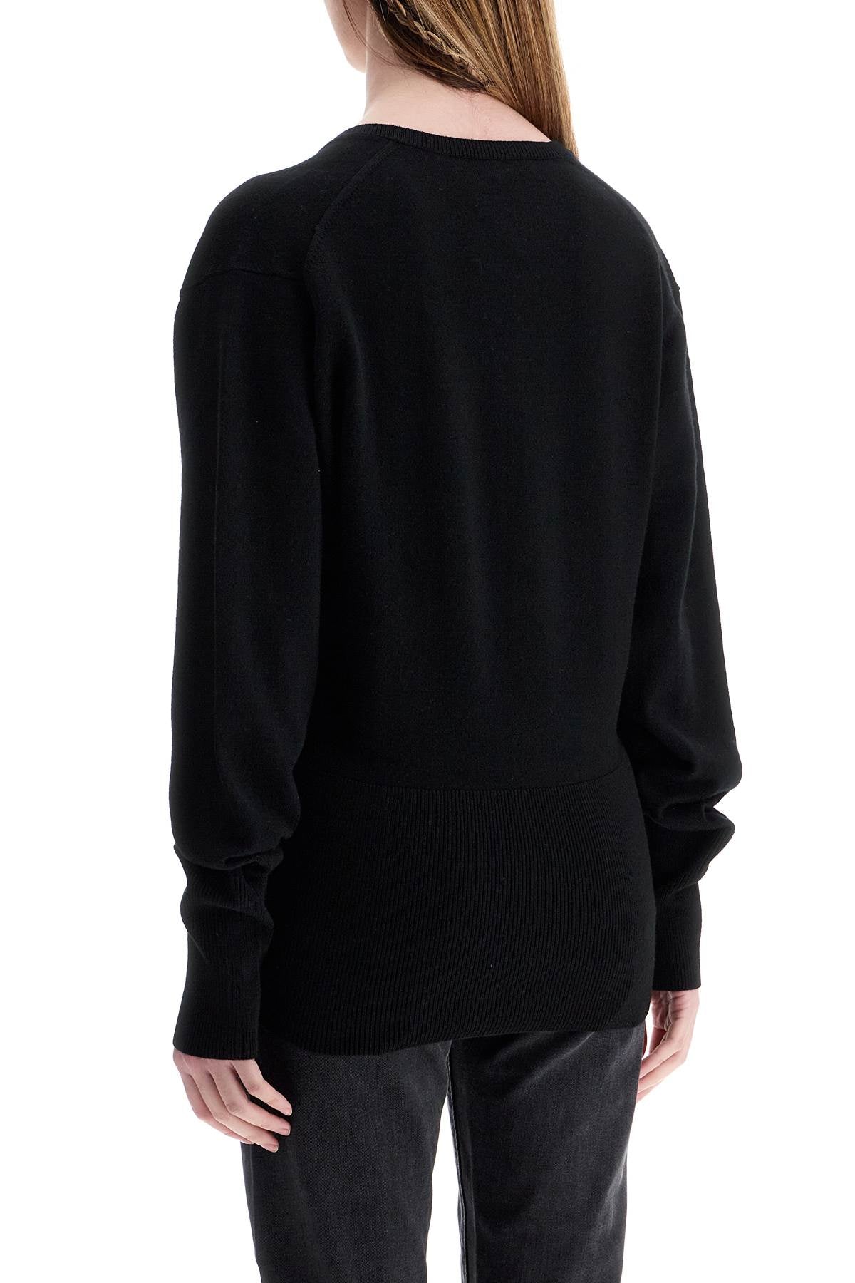 Toteme rws wool black sweater with deep v-neck