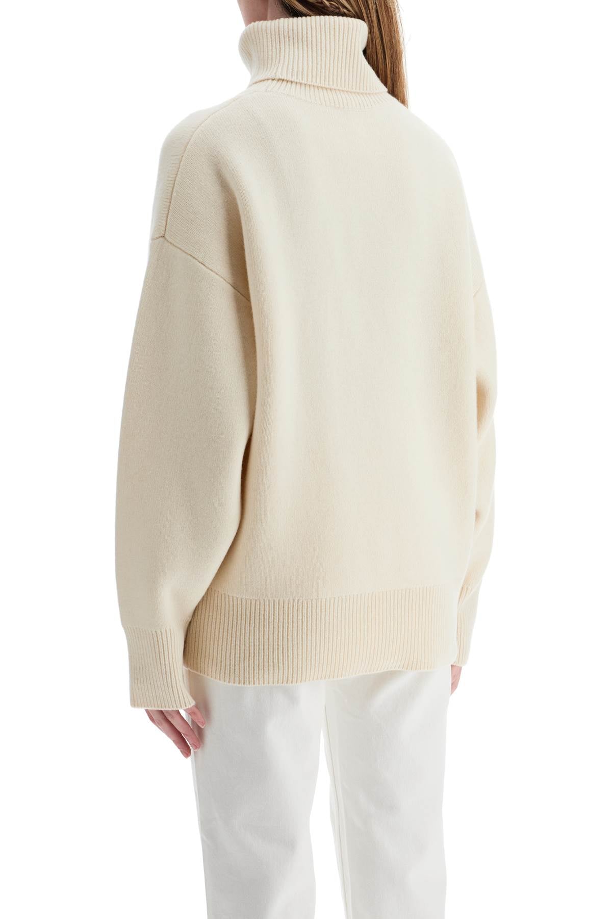 Toteme white snow wool and cashmere turtleneck for women